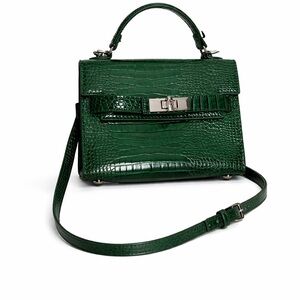 Steve Madden Green Crocodile-Embossed Crossbody Bag
